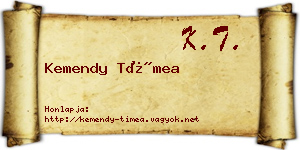 Kemendy Tímea névjegykártya