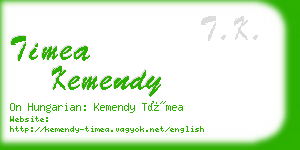 timea kemendy business card